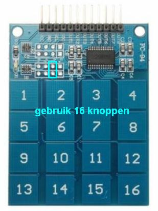 Keypad 4x4 aanraakgevoelig TTP229 16 knoppen